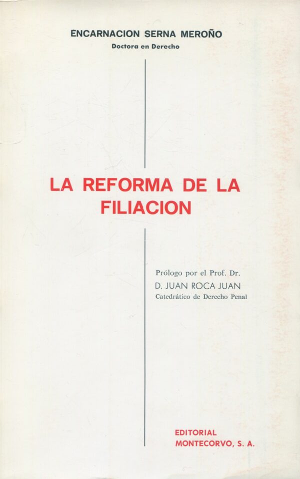 Reforma de la filiación / E. Serna / 9788471112194