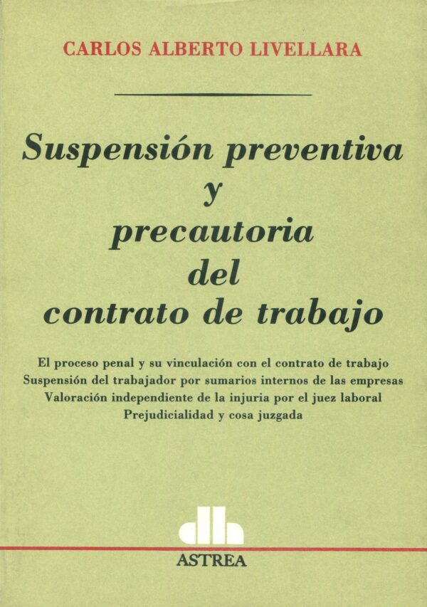 Suspensión Preventiva y Precautoria / Livellara / 9789505083985