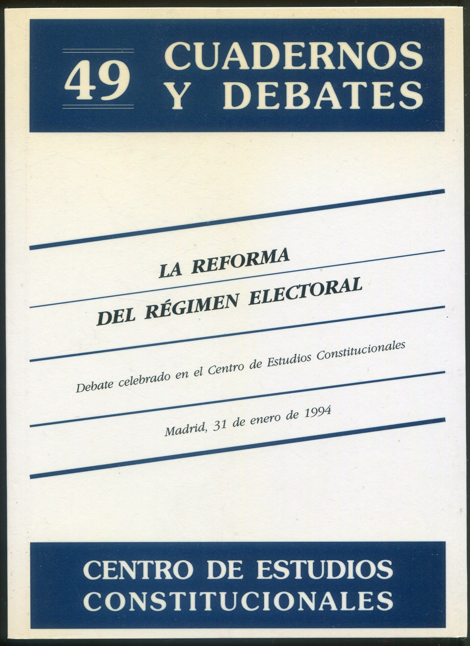 Reforma del Régimen Electoral /9788425909573