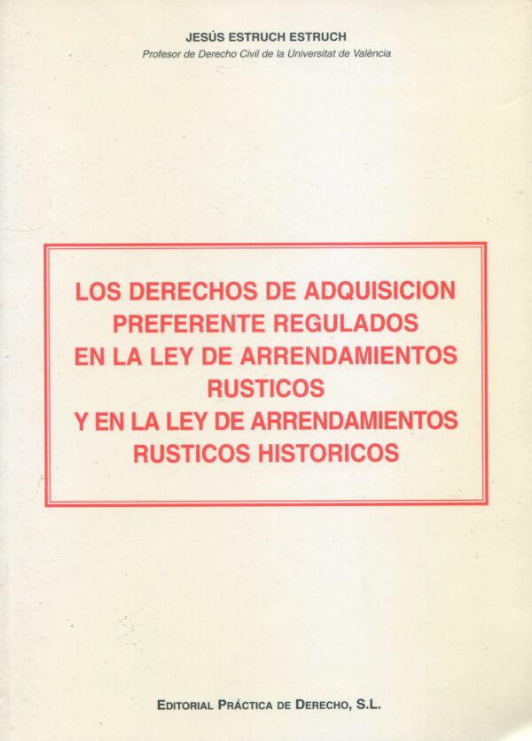 Derechos de adquisición preferente / 9788489501041