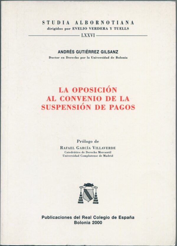 Oposición Suspensión de Pagos / A. Gutiérrez/ 9788493166410