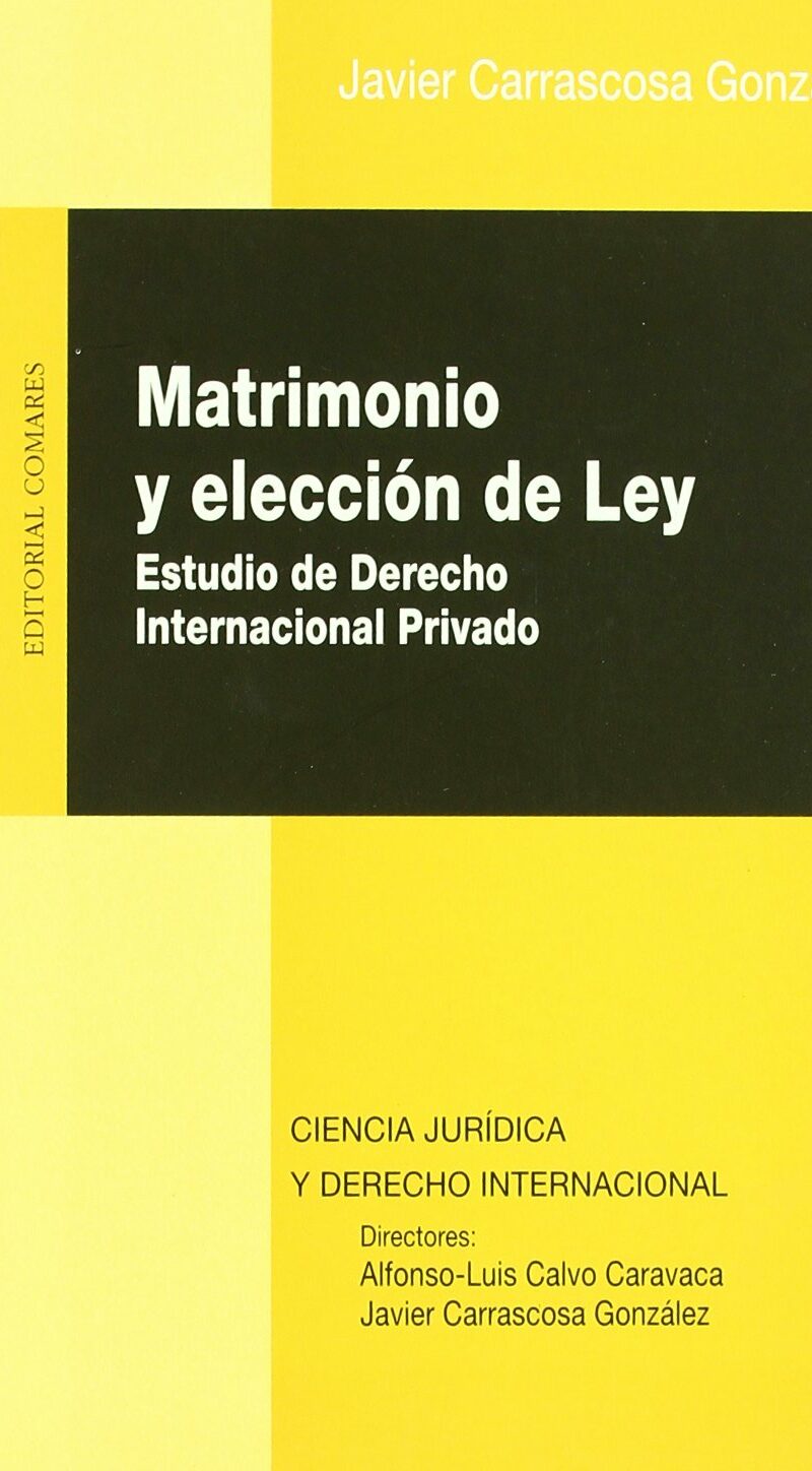 Matrimonio y Elección de Ley -9788484440819