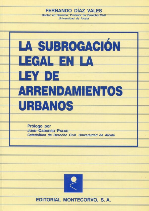 Subrogación Legal Arrendamientos Urbanos / 9788471114112