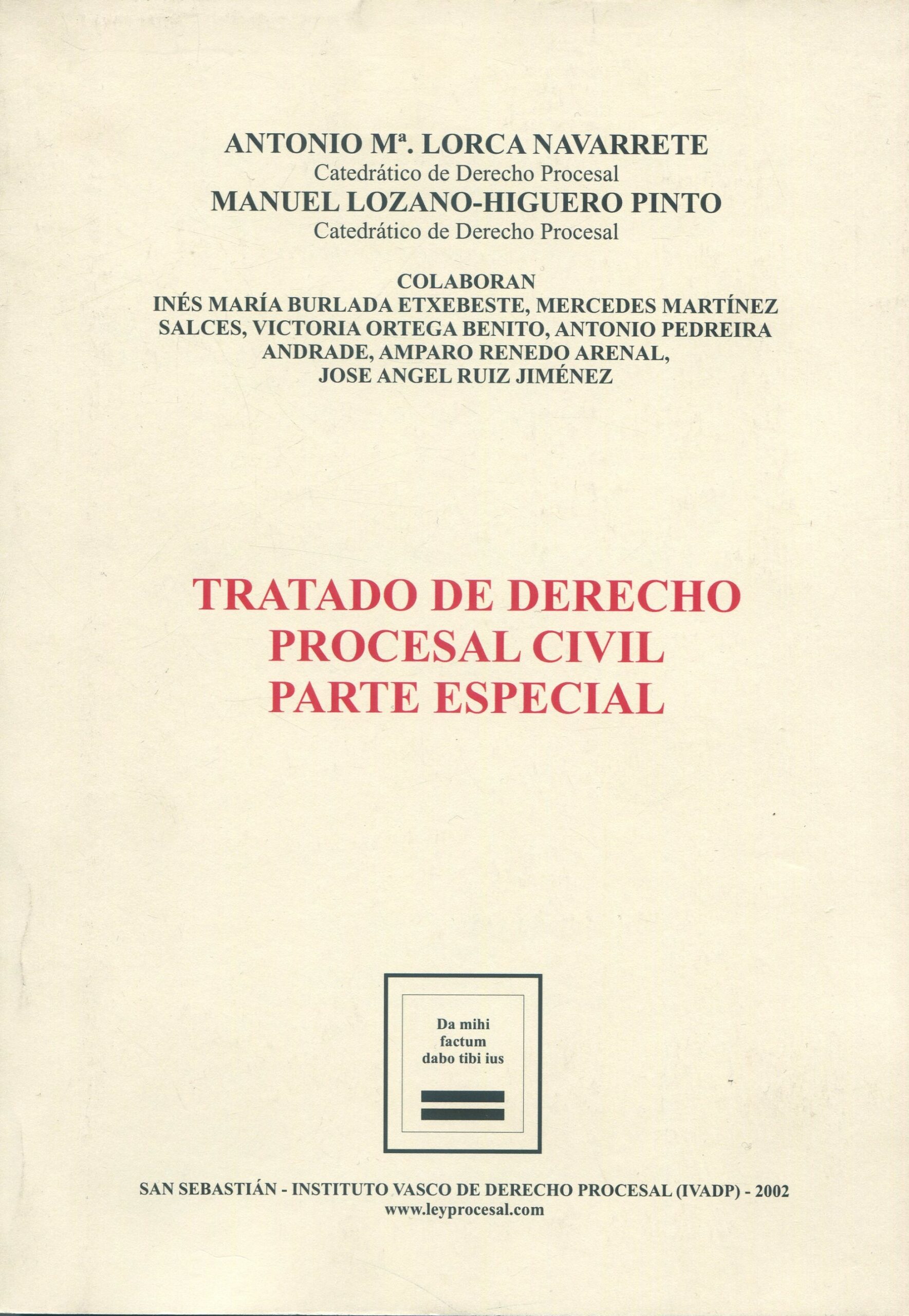 Tratado de derecho procesal civil / 9788487108174