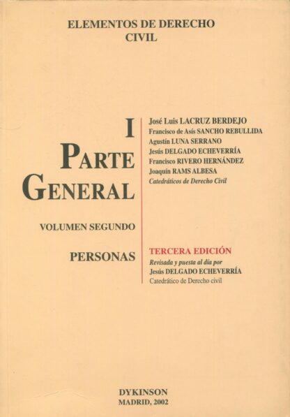Elementos de Derecho Civil I. Parte general. 01/2. Personas