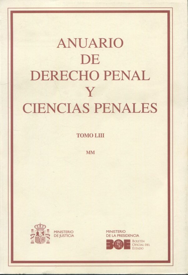 Anuario de Derecho Penal LIII/ BOE / 9788434003484