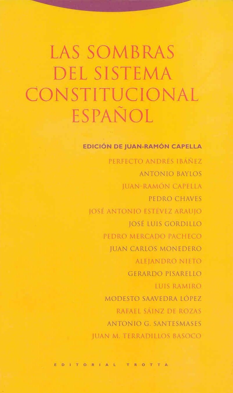 Sombras del Sistema Constitucional Español -9788481646146