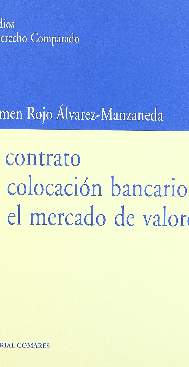 Contrato Colocación Bancario Mercado de Valores -9788484448532