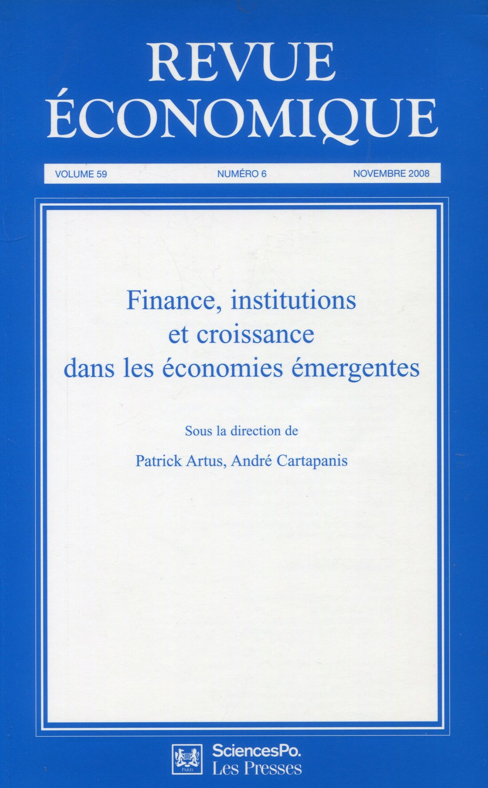 Finance Iistitutions et croissance dans économies émergentes 9782724631098
