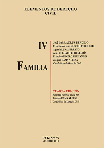 Elementos de Derecho Civil. Tomo IV. Familia