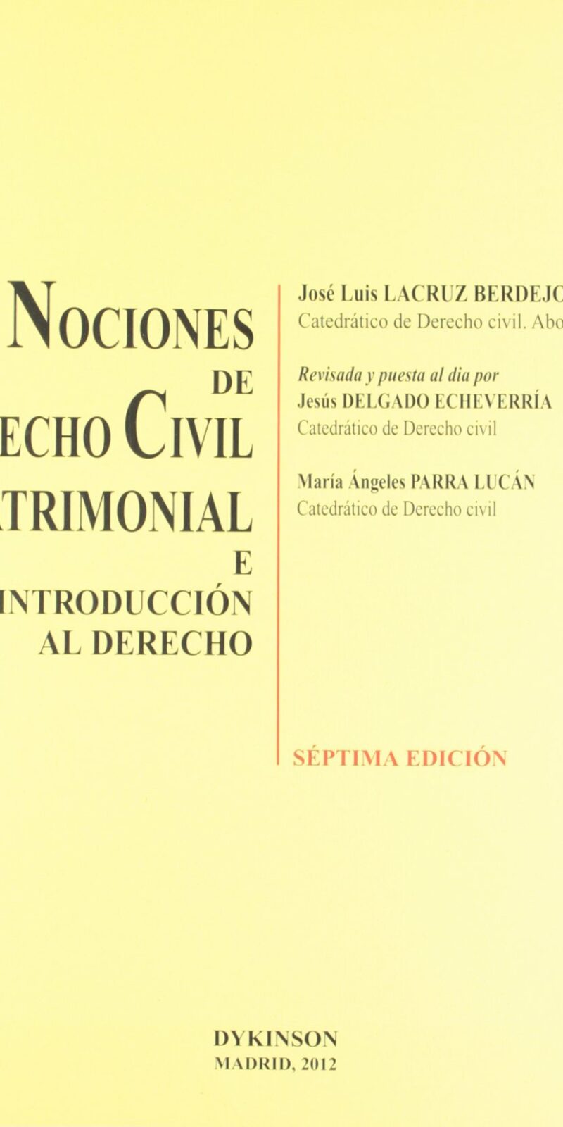 Nociones de Derecho Civil Patrimonial