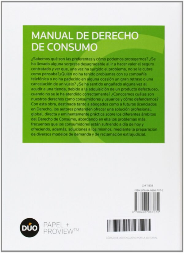Manual de Derecho de Consumo 9788498987072