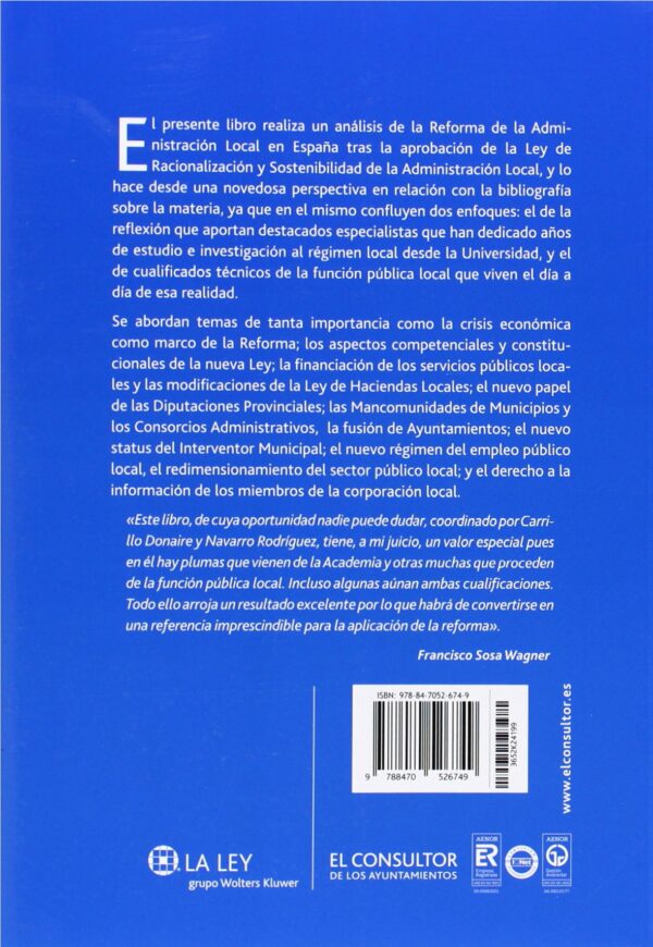 Reforma del Régimen Jurídico de la Administración Local