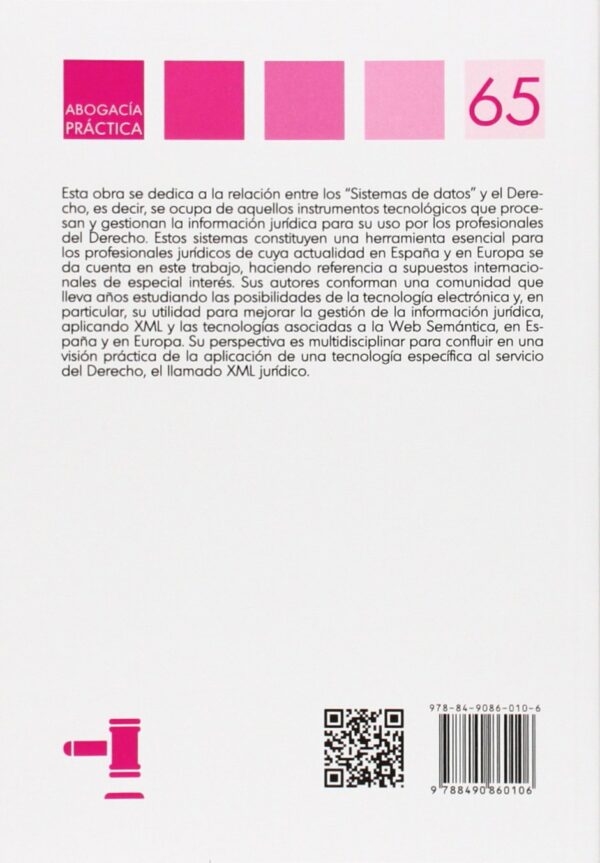 Derecho y sistemas de datos El uso del XML jurídico -9788490860106