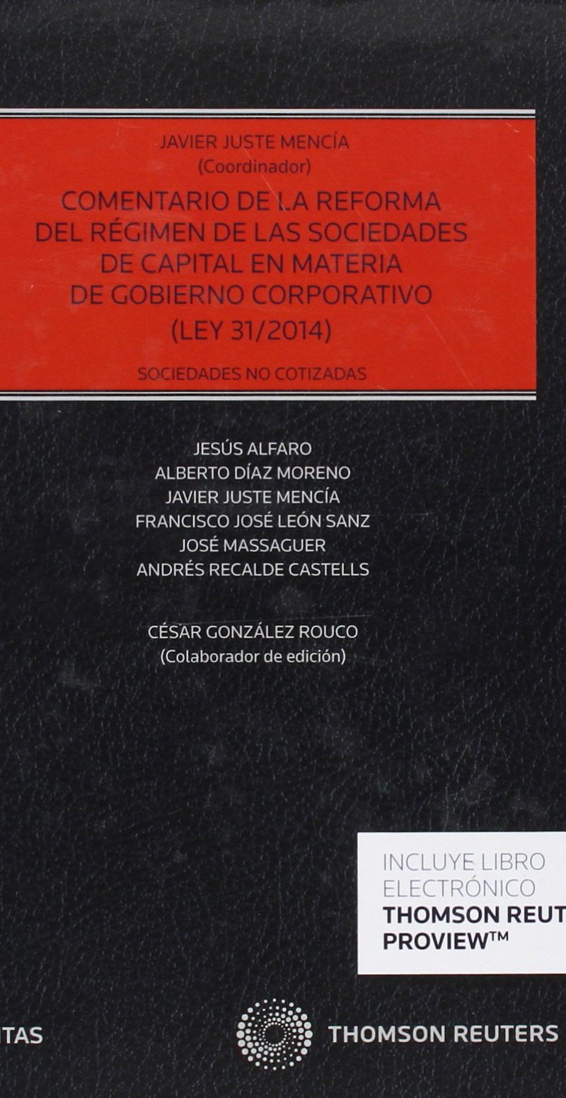 COMENTARIO REFORMA SOCIEDADES DE CAPITAL- EDITORIAL CIVITAS