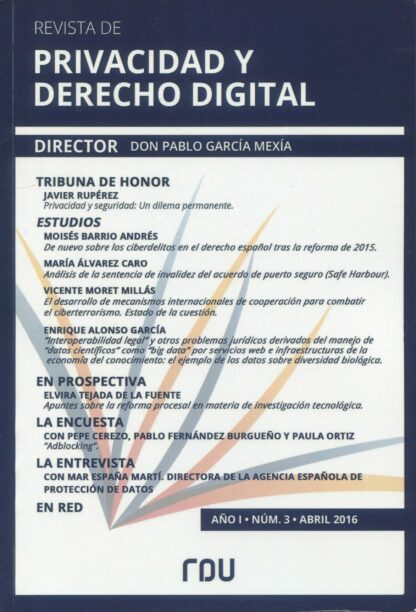 Revista de Privacidad y Derecho Digital Nº 3. Abril 2016