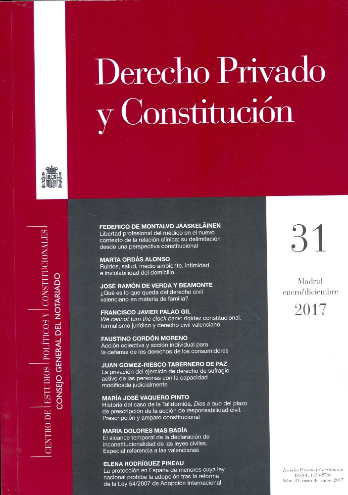 Derecho Privado y Constitución Nº 31. 2017
