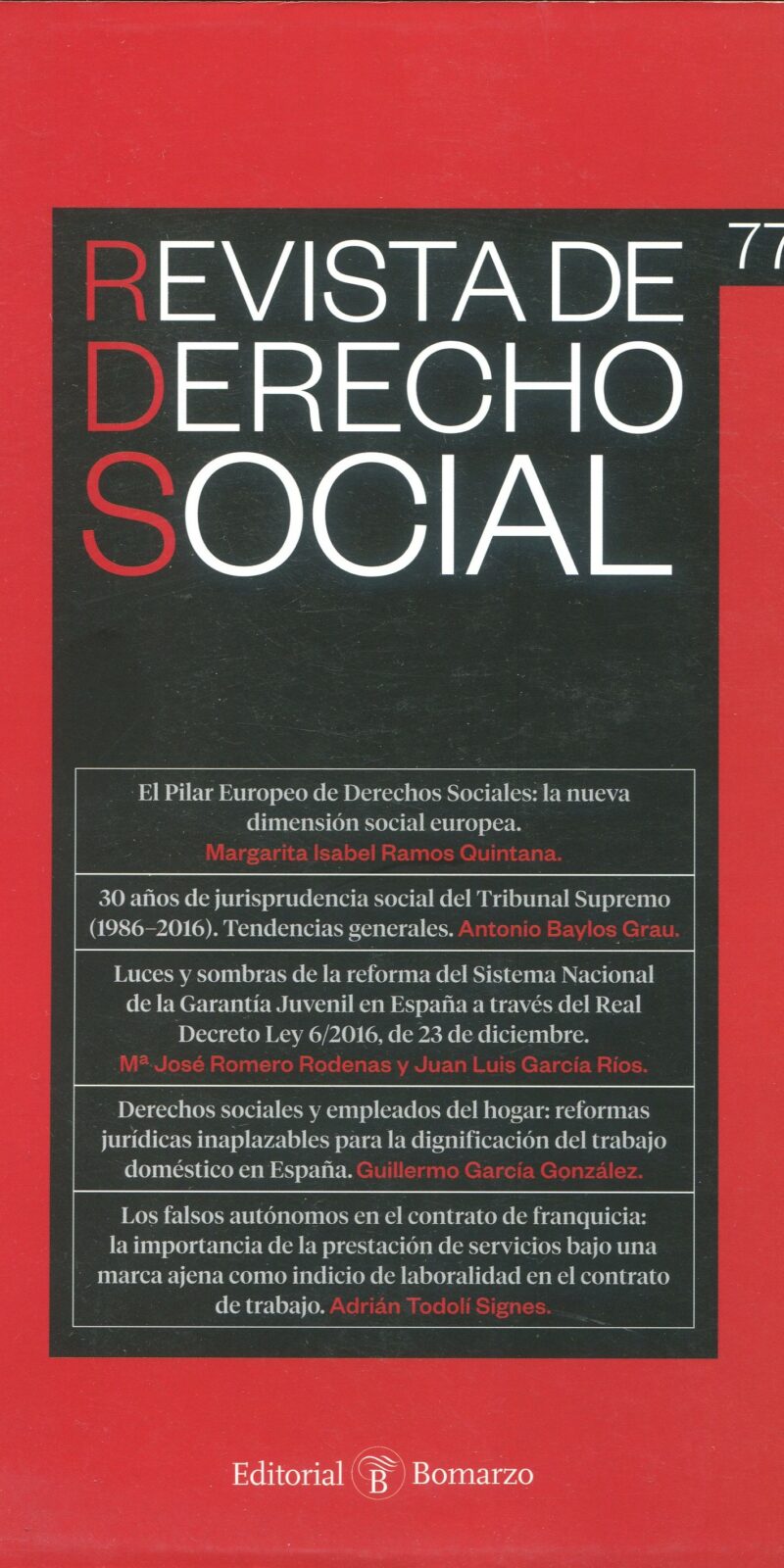 Revista de Derecho Social Nº 77. ENERO-MARZO 2017