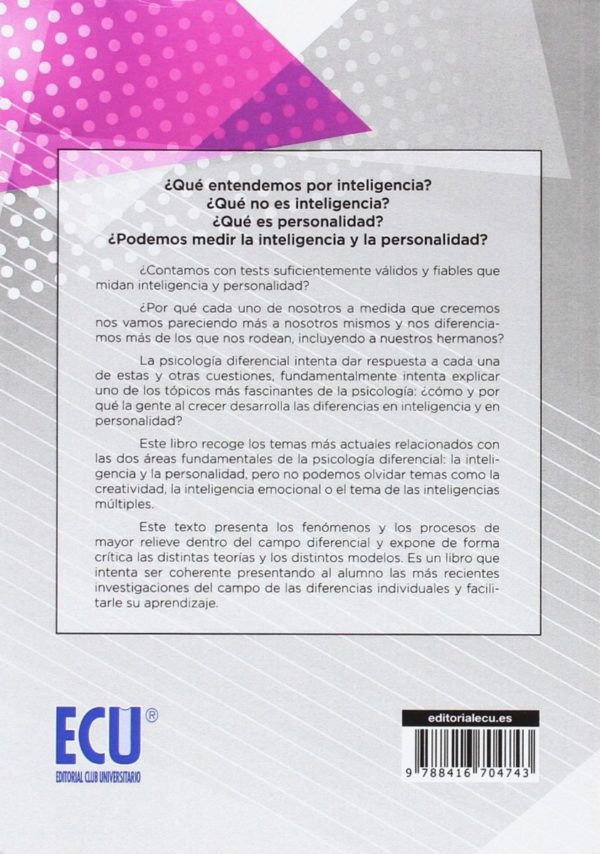 Manual de Psicología Diferencial: Inteligencia y Personalidad -42056