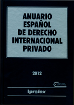 Anuario Español de Derecho Internacional Privado 2012 Tomo XII -0