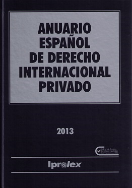 Anuario Español de Derecho Internacional Privado 2013 Tomo XIII-0