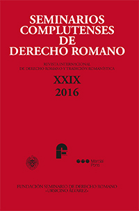 Seminarios Complutenses de Derecho Romano XXIX 2016 (Revista Internacional de Derecho Romano y Tradición Romanistica, Nº 29, Año 2016)-0