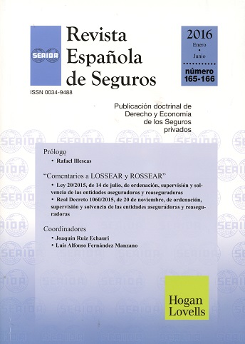 Revista Española de Seguros Nº 165-166 Enero Junio 2016-0