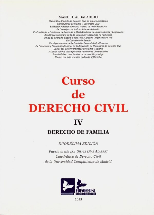Curso de Derecho Civil, IV. Derecho de Familia. -0