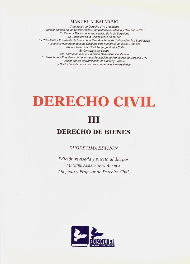 Derecho Civil, III. Derecho de Bienes -0