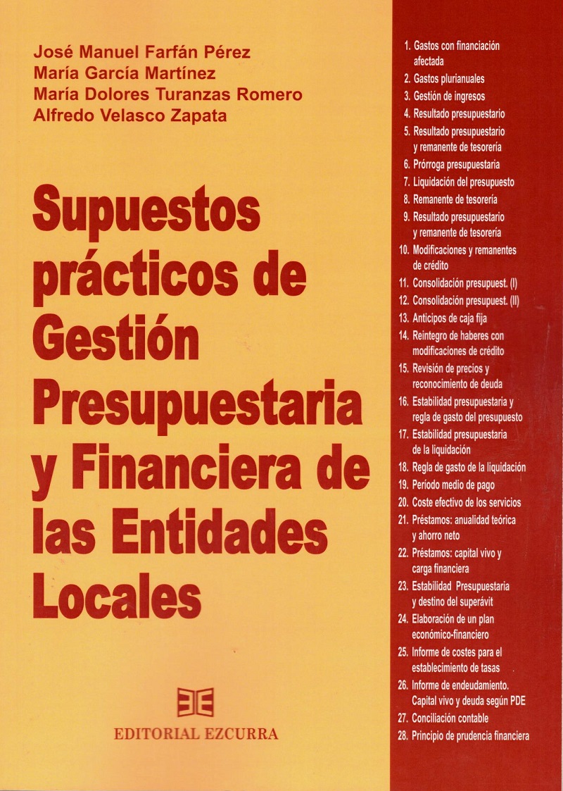 Supuestos prácticos de gestión presupuestaria y financiera de las entidades locales-0