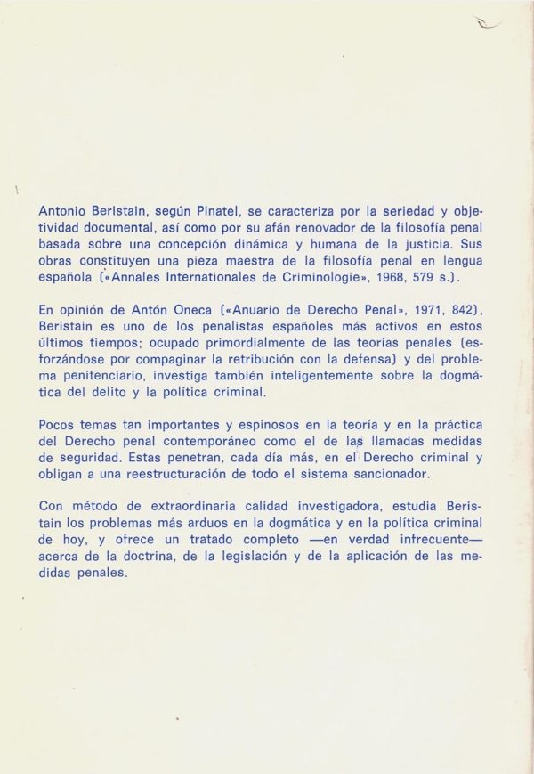 Medidas penales en Derecho Contemporáneo. Teoría, legislación positiva y realización práctica-30528