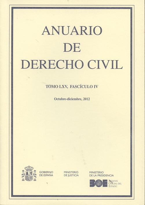 Anuario de Derecho Civil, 65/04. Octubre-Diciembre 2012 -0