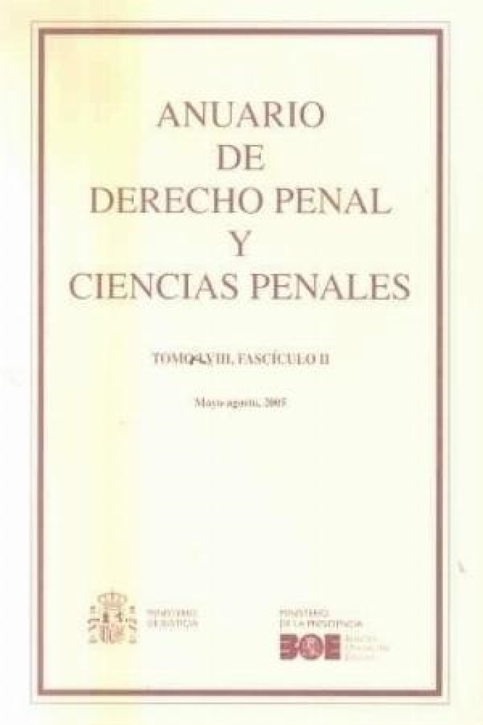 Anuario de Derecho Penal y Ciencias Penales, 58/2, 2005 Mayo-Agosto -0