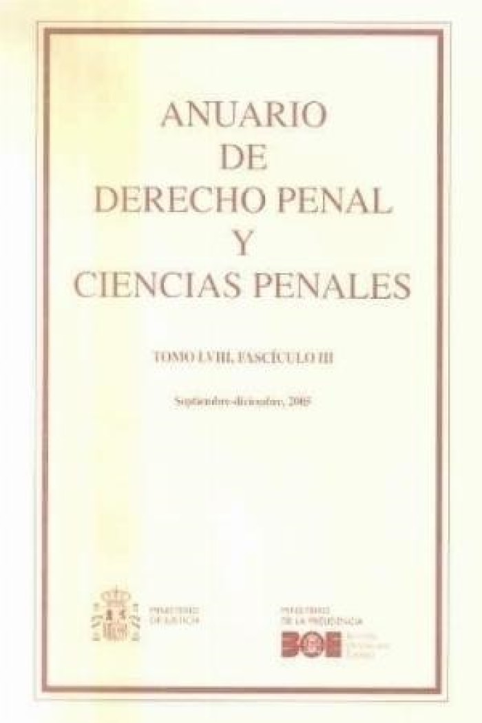 Anuario de Derecho Penal y Ciencias Penales, 58/3, 2005. Septiembre-Diciembre -0
