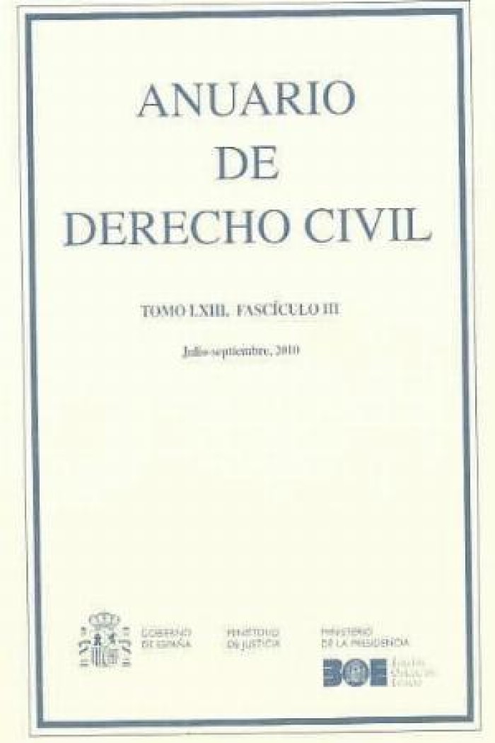 Anuario de Derecho Civil, 63/03. Julio-Septiembre 2010 -0