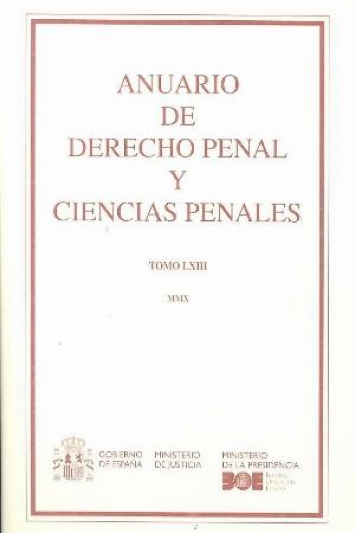 Anuario de Derecho Penal y Ciencias Penales, 63, 2010 -0