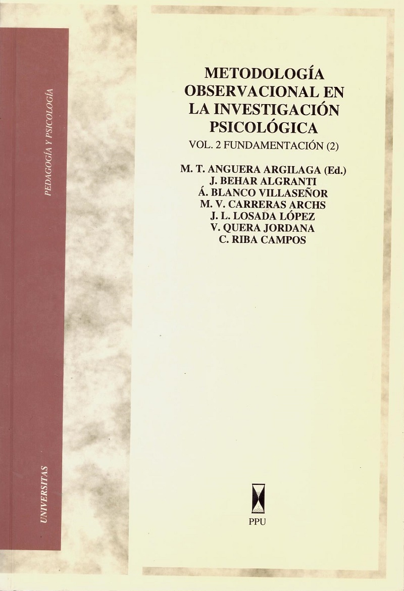Metodología Observacional en la Investigación Psicológica. Vol. 2 Fundamentación (2)-0