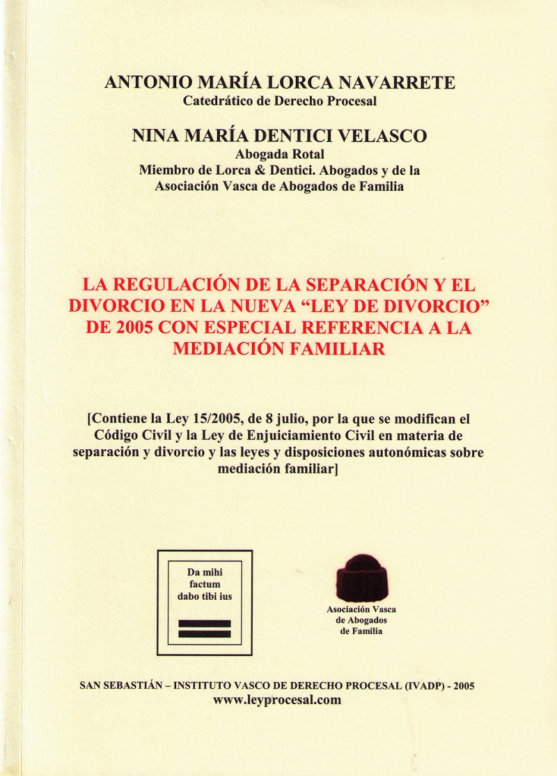 La Regulación de la Separación y el Divorcio en la Nueva "Ley de Divorcio" de 2005 con Especial Referencia a la Mediación Familiar-0