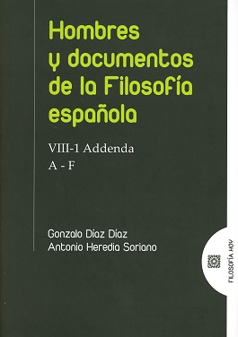 Hombres y Documentos de la Filosofía Española VIII-1 Addenda A-F-0