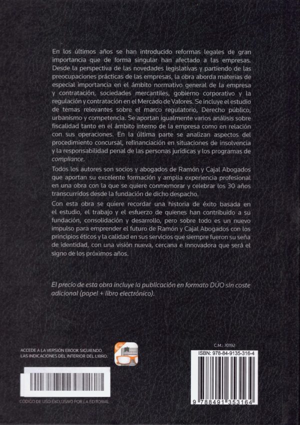 Derecho de la Empresa y de los Mercados Financieros Ramón y Cajal Abogados. 30 Años-32199