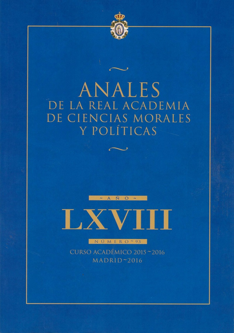 Anales de la Real Academia de Ciencias Morales y Políticas Nº 93 Año LXVIII. Curso Académico 2015-2016 -0