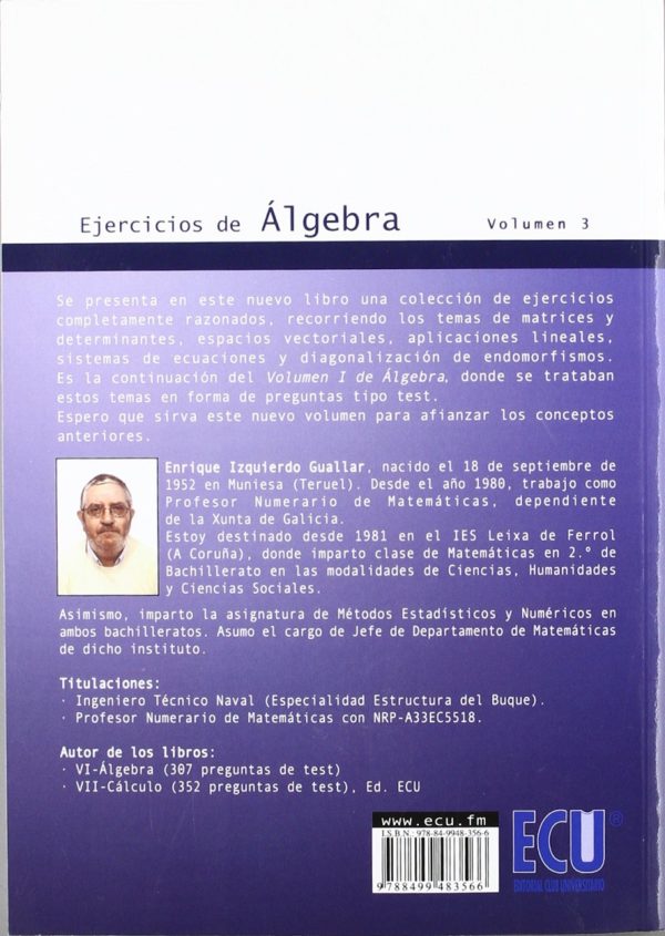 Ejercicios de Álgebra Vol.3 -41325