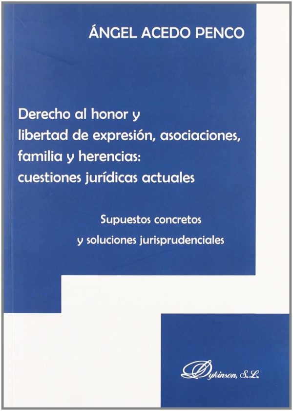 DERECHO AL HONOR Y LIBERTAD DE EXPRESIÓN-El estudio y la aproximación al Derecho civil, y al resto de las ramas del Ordenamiento jur¡dico, suele abordarse, con car cter general, en España, as¡ como en el resto de la Europa continental, con la tradicional sistemática seguida desde la poca de la codificación por los códigos y leyes elaborados desde entonces. El presente trabajo aborda la aproximaci¢n a un buen n£mero de instituciones de Derecho civil, generalmente rastreando alguno de los pronunciamientos jurisprudenciales más significativos que han resuelto el caso controvertido, otras mediante la exposición del supuesto de hecho y la consecuencia jur¡dica que el Ordenamiento legal tiene prevista, y también en ocasiones, acudiendo a los comentarios y críticas que el autor va dejando a travs de las páginas de la obra.