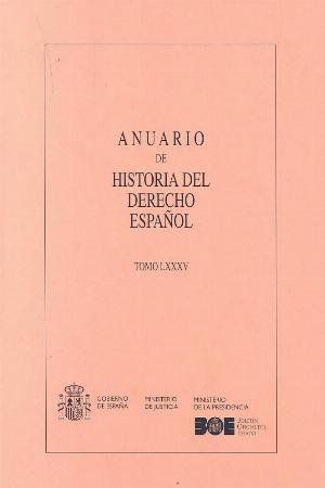 Anuario de Historia del Derecho Español 85 (2015) -0