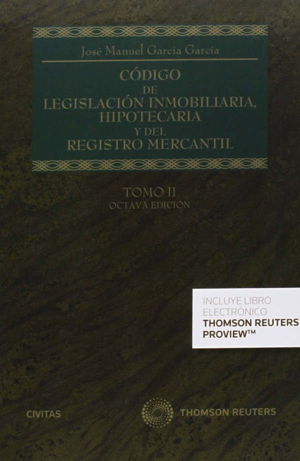 Código de Legislación Inmobiliaria, Hipotecaria y del Registro Mercantil, 2 Tomos. -35658