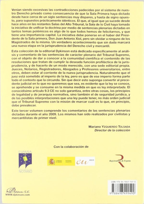 Comentarios a las Sentencias de Unificación de Doctrina (Civil y Mercantil) Volumen 3º (2009)-26374