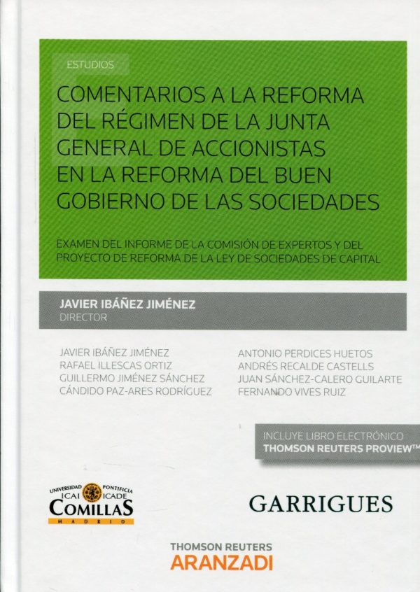 Comentarios a la Reforma del Régimen de la Junta General de Accionistas en la reforma del buen gobierno de las Sociedades-0