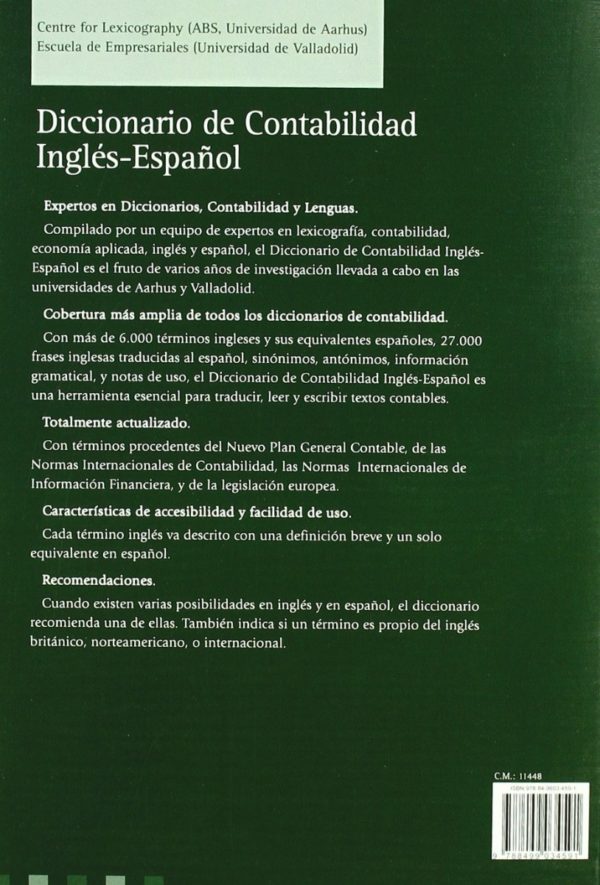 Diccionario de Contabilidad Inglés-Español -58382