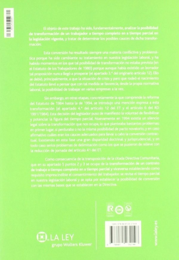 De Contrato de Trabajo a Tiempo Completo a Contrato a Tiempo Parcial. Una Solución para las PYMES en Tiempos de Crisis.-46719