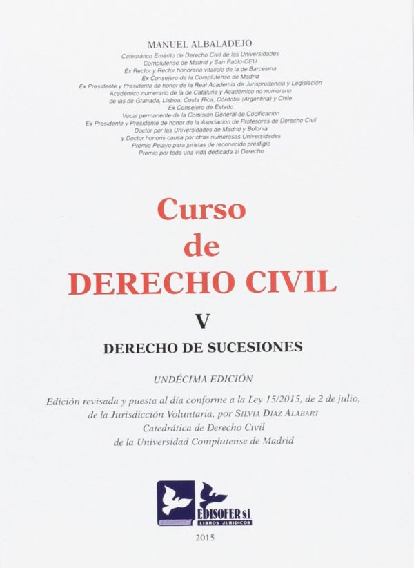 Curso de Derecho Civil, V 2015. Derecho de Sucesiones -0